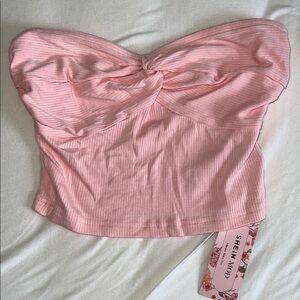 SHEIN Pink Strapless Top